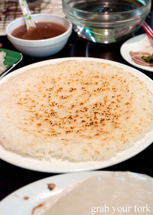 Extra crispy clay pot rice at Hai Au Lang Nuong Canley Vale