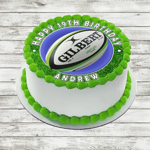 Figurines De Gateau Maison Rugby Comestible Rond Birthday Cake Topper Decoration Personnalise