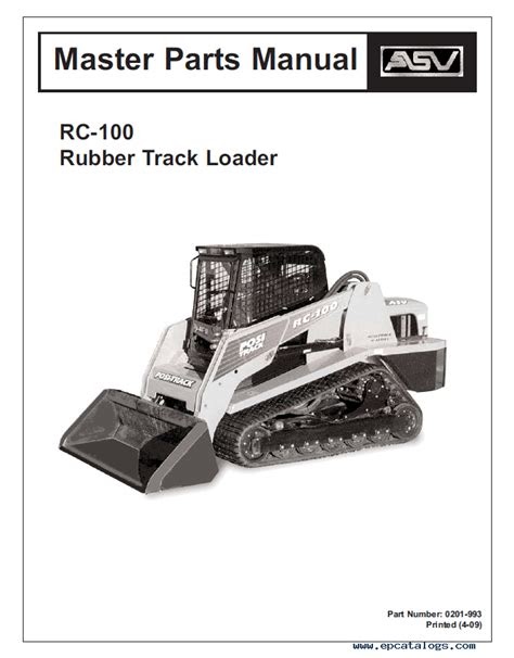 PDF Asv Rc 100 Rubber Track Loader Master Parts Manual