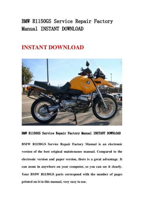 eBook Bmw R 1150 Gs Workshop Service Manual