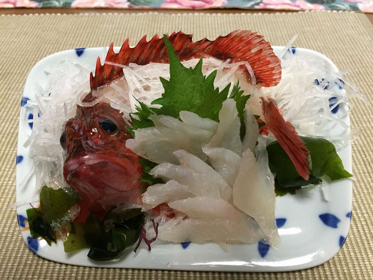 カサゴの刺身 アジの刺身とたたき 釣りと男の料理