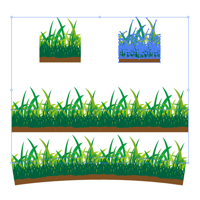 草むらイラストのイラレ パターンブラシ イラレのブラシ素材ダウンロードサイト