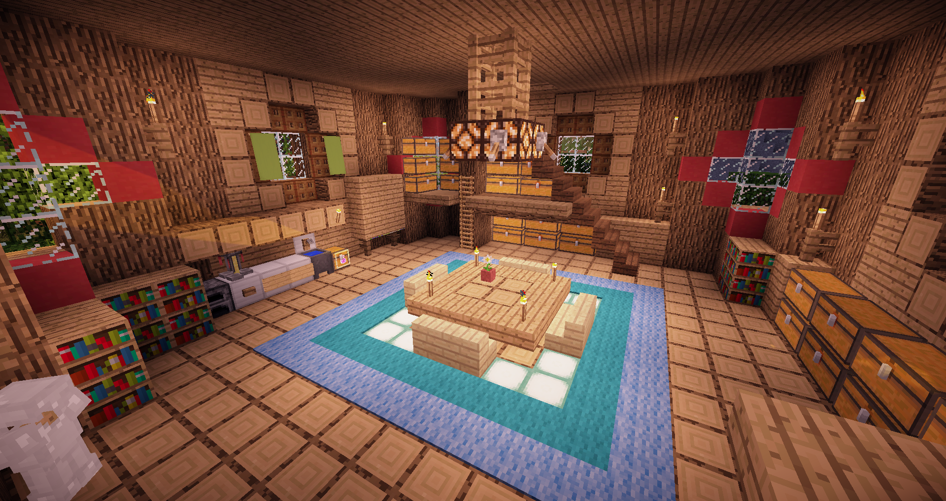 マインクラフト 木をくり抜いて大きめのツリーハウスを作ってみた 作り方あります Minebox