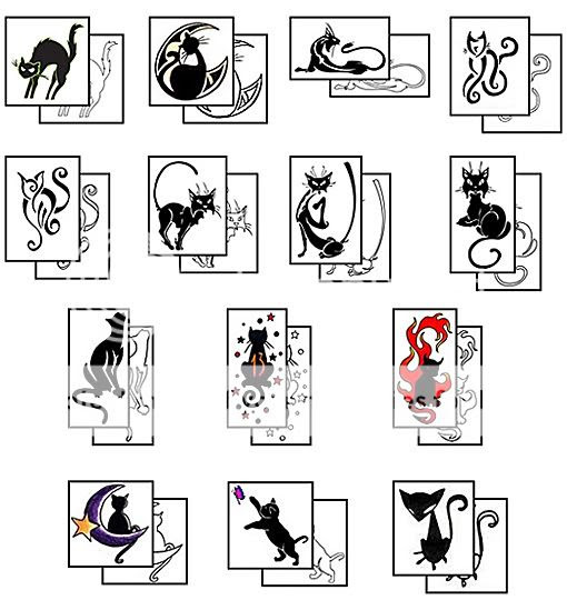 Black cat tattoos from tattoojohnny.com