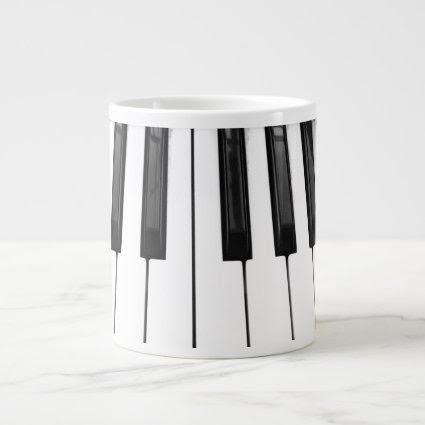 Black n White Piano Keyboard Key Picture Image 20 Oz Large Ceramic Coffee Mug