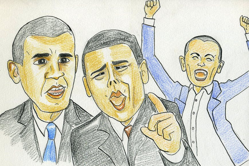 まんがイラスト ぼうごなつこのページ 似顔絵練習 オバマ大統領 ノッチ トシ