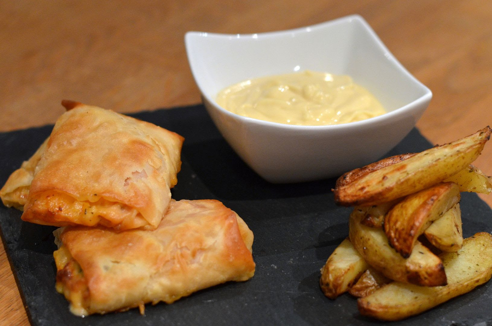 Vegetable Parcels with Herby Chips & Honey Mustard Mayo