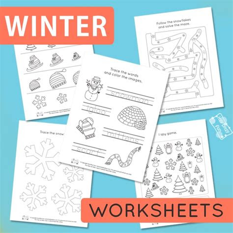 winter worksheets for kindergarten itsybitsyfuncom