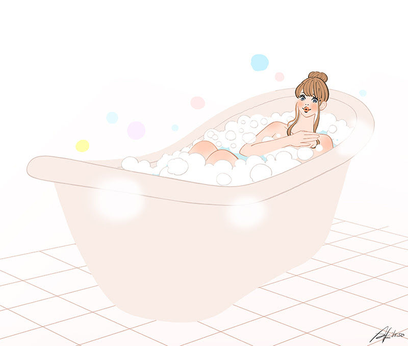 お風呂でリラックス 恋するイラストレーションno 516 イラストレーターakihisasawadaイラスト デザイン室