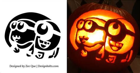 This way you can make a clear and easy carved pumpkin! pumpkin carving template minion flyer template