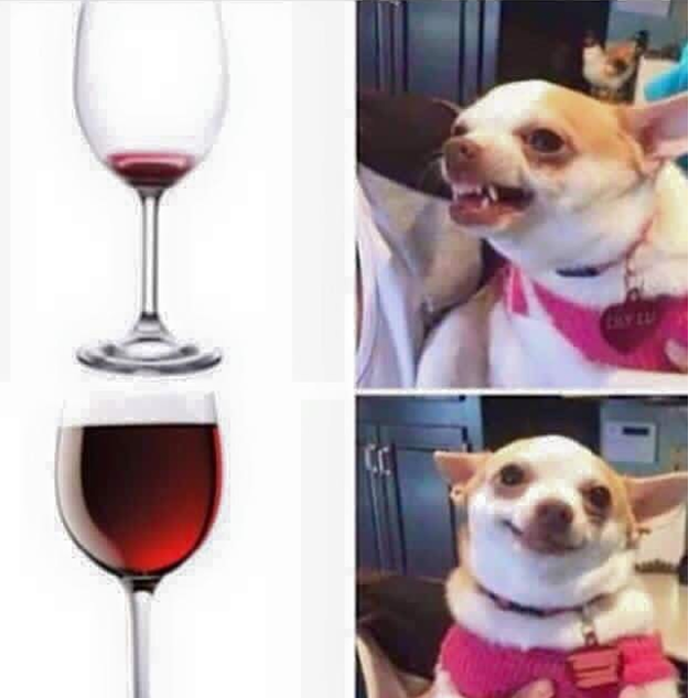But the truth is you're a better person when you have a full glass, in general.