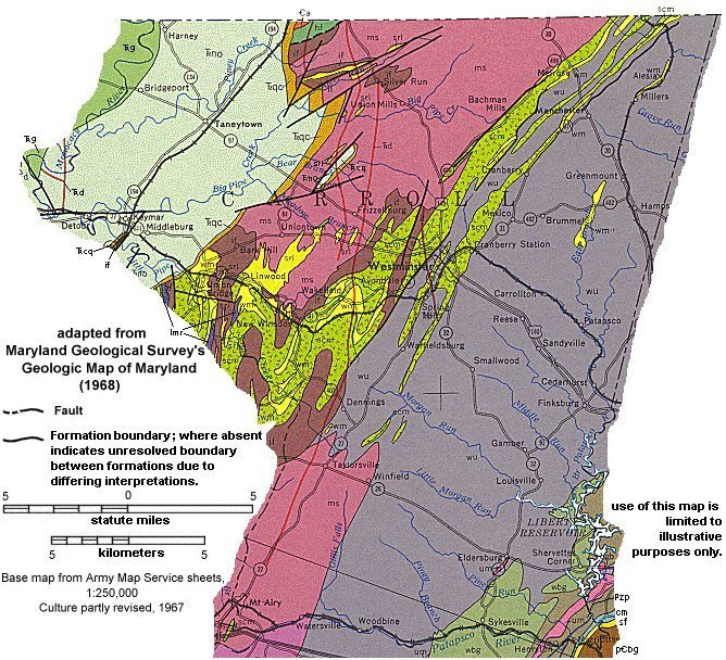 map of carroll county md Geologic Maps Of Maryland Carroll County map of carroll county md