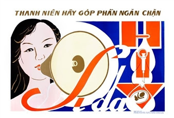 Youth, Let's Help to Stop AIDS! Vietnam, 1992 (Design: Duong Anh)