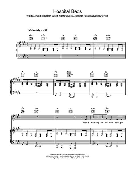 Hospital Beds sheet music by Cold War Kids (Piano, Vocal