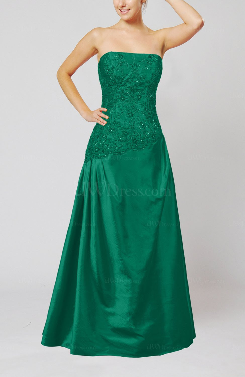 Green Vintage A line Strapless Taffeta Floor Length Prom Green Vintage A line Strapless Taffeta Floor Length Prom