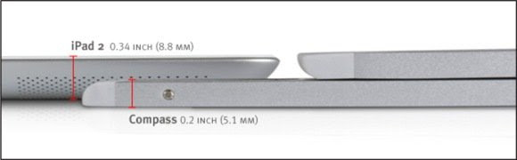 iPad Silver Compass Dimensions