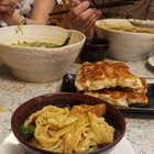 [I ate] Beef tendon Wide noodle Soup with Pork Dumplings