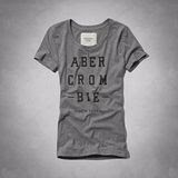 【A & F】2014女復古風超柔BIE圖形深灰色短袖ㄒ恤【預購】