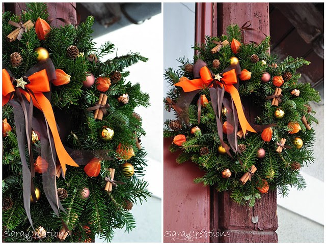 Orange Christmas wreath
