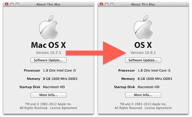 Upgrade OS X Lion to OS X Mavericks