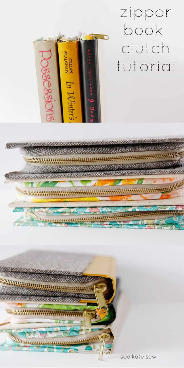DIY zipper book clutch // seekatesew.com 