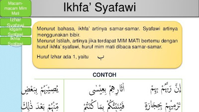 Contoh Ayat Ikhfa Syafawi
