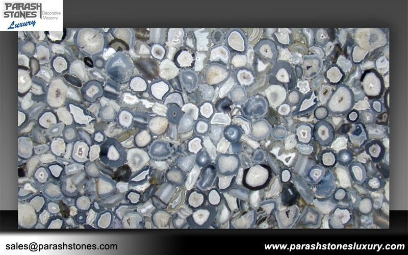 Grey Agate counter top, furniture & backlit slab collection