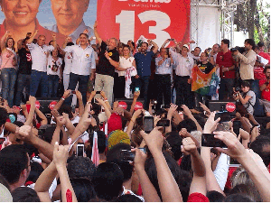 Lula participou de evento político a favor de Dilma Rousseff em Belo Horizonte (Foto: Thaís Pimentel/G1)