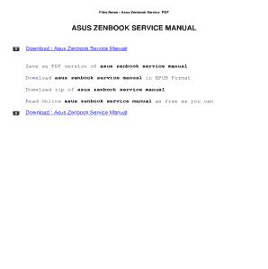 Link Download asus zenbook service manual Simple Way to Read Online or Download PDF