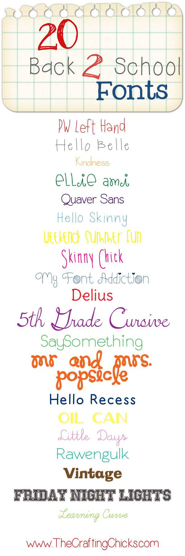 Back To School Fonts  The Crafting Chicks