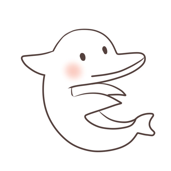 白いイルカのイラスト かわいいフリー素材が無料のイラストレイン