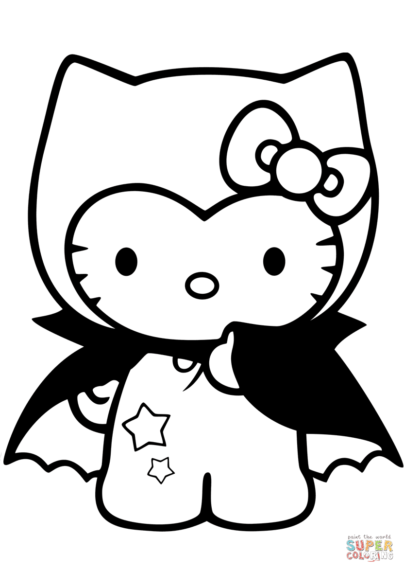 the Hello Kitty Dracula coloring pages