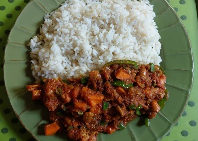 White Rice And Shrimps Sauce