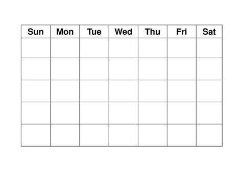  blank weekly calendars printable activity shelter