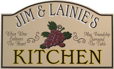 Personalized Wood Sign - GRAPE KITCHEN