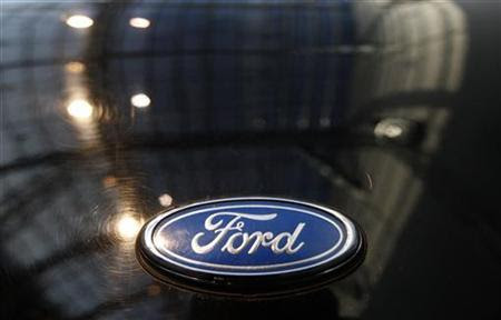 A logo of a Ford car is pictured during a press presentation prior to the Essen Motor Show in Essen November 30, 2012. REUTERS/Ina Fassbender