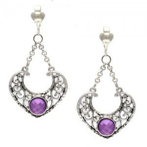  Oditi Silver Clip DÃ©poser Lilas Boucles d'oreilles