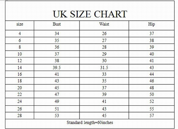 Dress size chart measurements uk footwear
