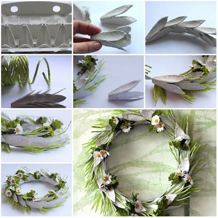 Diy Recycled Egg Carton Wreath Craft Image 3858494 On Favim Com