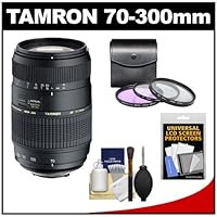 Tamron 70-300mm f/4-5.6 Di LD Macro 1:2 Zoom Lens with 3 UV/FLD/CPL Filters + Accessory Kit for Sony Alpha A37, A57, A58, A65, A77, A99 Digital SLR Cameras