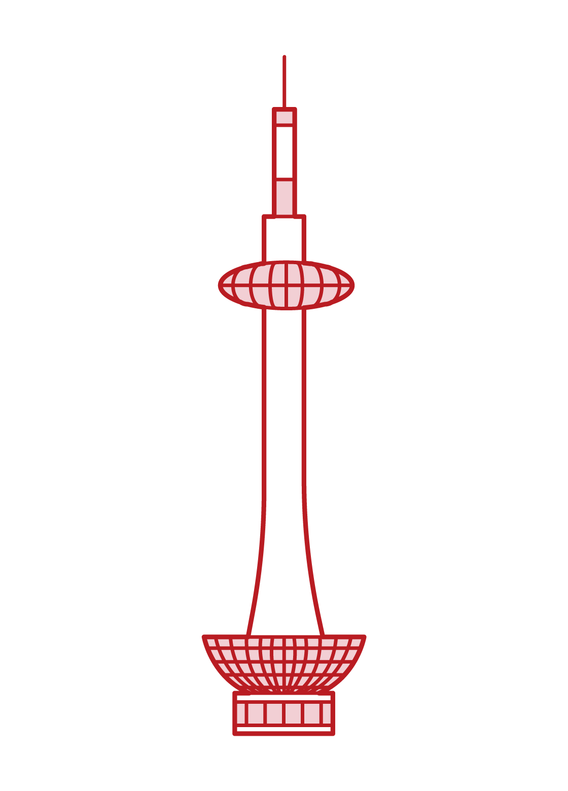 京都タワーのイラスト フリーイラスト素材 Kukukeke ククケケ