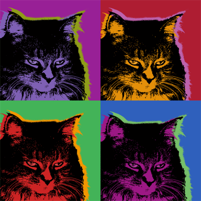 Cat pop art poster