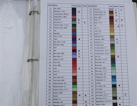  dmc color chart for diamond painting