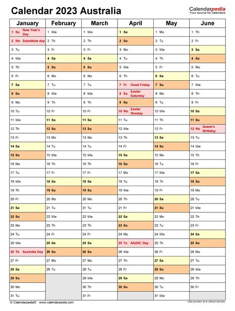  australia calendar 2023 free printable excel templates