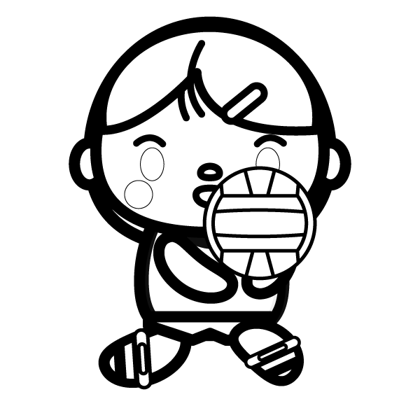 かわいいバレーボールレシーブの無料イラスト 商用フリー オイデ43