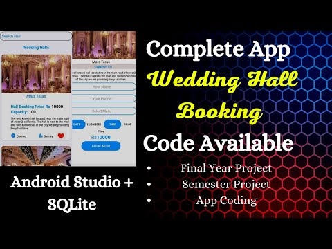 Complete wedding Hall booking app code || android studio coding || android development with sqlite