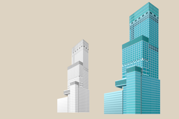 あべのハルカス風のビルのイラストその2 街 建物系イラスト専門サイト Town Illust