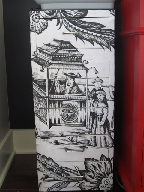 chinoiserie on HELMER metal cabinet