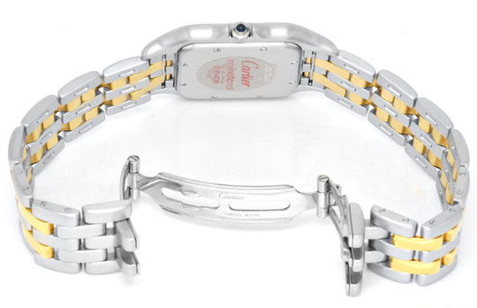Original-Foto 3, SELTENE XXL CARTIER PANTHERE STAHLGOLD 2STREIFEN TOPUHR