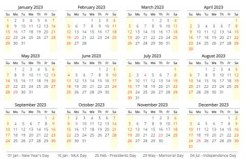  2023 calendar printable whenisholidaysnet